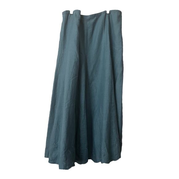 J.Jill 2 Piece Blue Linen Embroidered Skirt Set Size XL ,18 - Picture 5 of 13